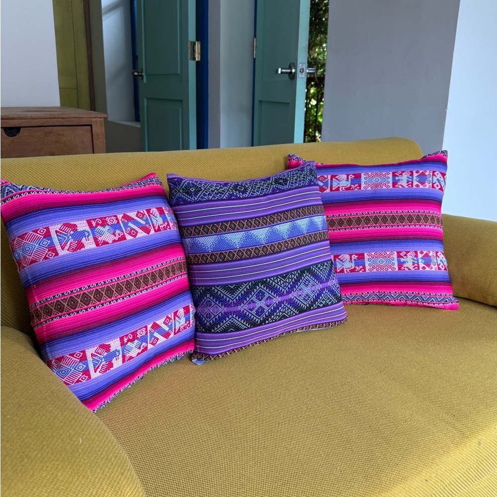 Colorful Patterned Throw Pillow Set